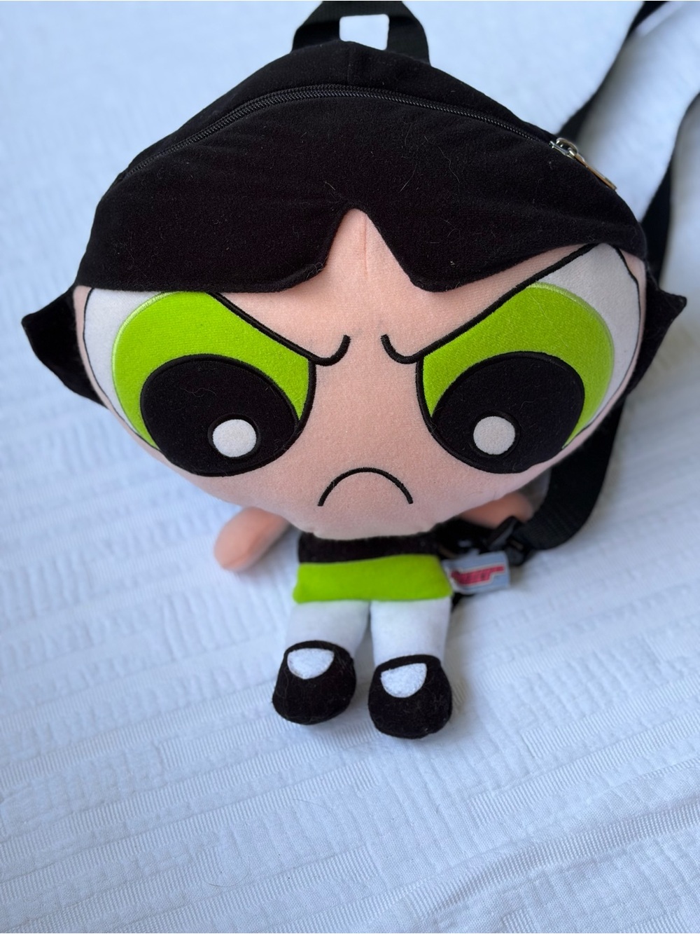 Vintage 2000 Powerpuff Girls Buttercup Plush Backpack